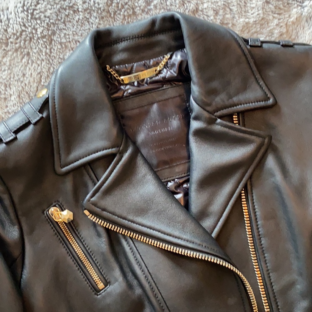 Philipp Plein Black Leather Jacket